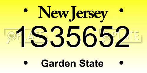 1S35652 New Jersey License Plate