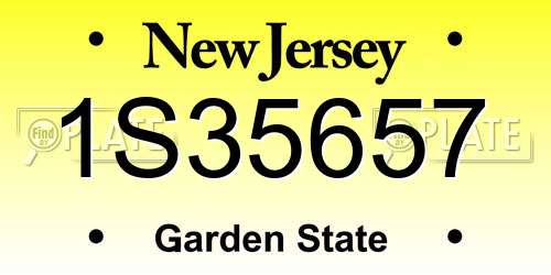 1S35657 New Jersey License Plate