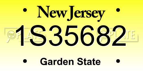1S35682 New Jersey License Plate