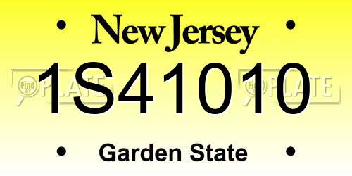 1S41010 New Jersey License Plate