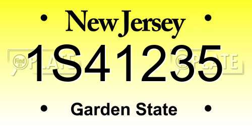 1S41235 New Jersey License Plate