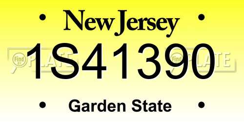 1S41390 New Jersey License Plate