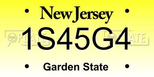 1S45G4 New Jersey License Plate