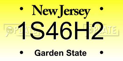 1S46H2 New Jersey License Plate