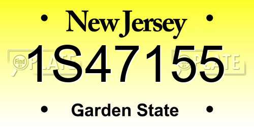 1S47155 New Jersey License Plate