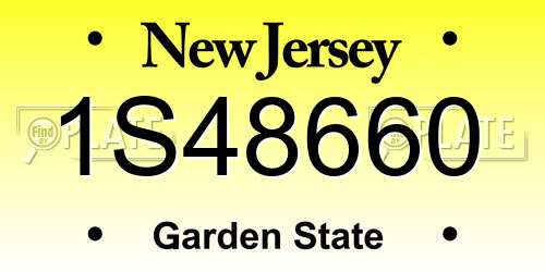 1S48660 New Jersey License Plate