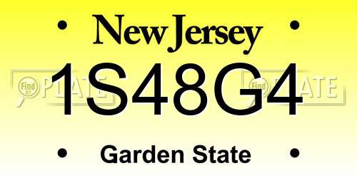 1S48G4 New Jersey License Plate