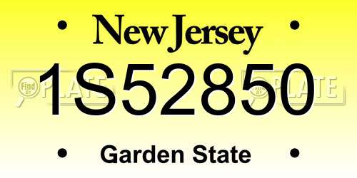 1S52850 New Jersey License Plate