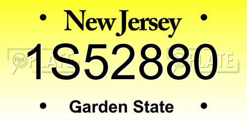 1S52880 New Jersey License Plate