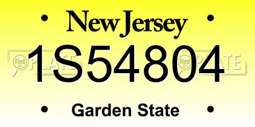 1S54804 New Jersey License Plate