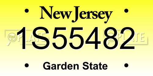 1S55482 New Jersey License Plate