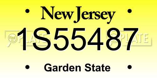 1S55487 New Jersey License Plate