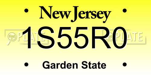 1S55R0 New Jersey License Plate