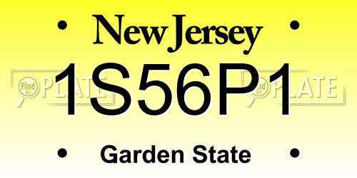 1S56P1 New Jersey License Plate