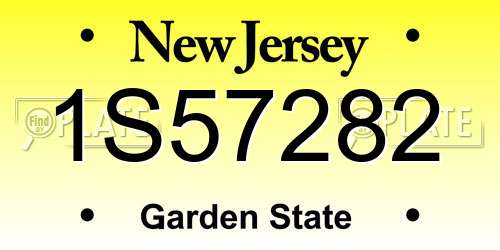 1S57282 New Jersey License Plate