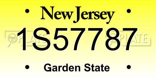 1S57787 New Jersey License Plate