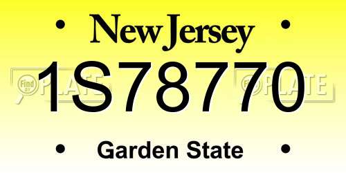 1S78770 New Jersey License Plate