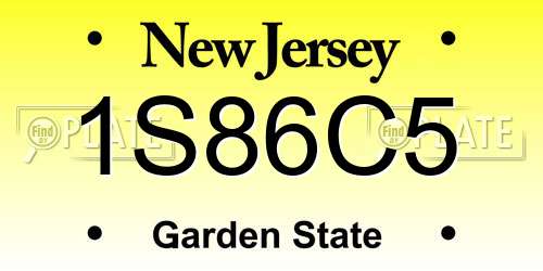 1S86C5 New Jersey License Plate