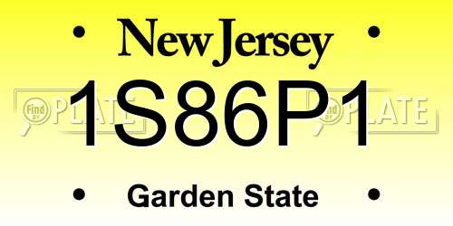 1S86P1 New Jersey License Plate