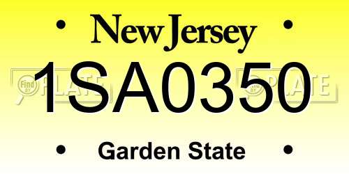 1SA0350 New Jersey License Plate
