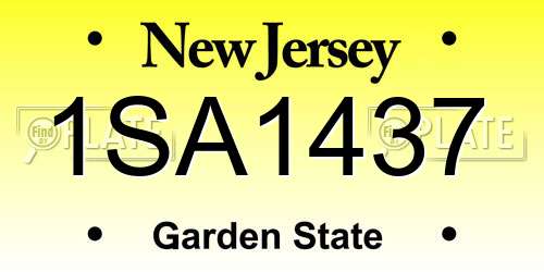 1SA1437 New Jersey License Plate