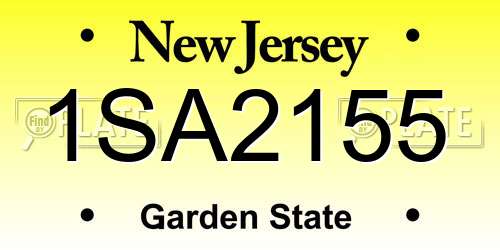 1SA2155 New Jersey License Plate