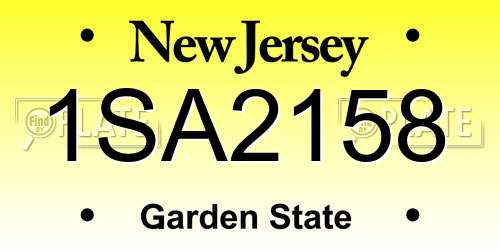 1SA2158 New Jersey License Plate