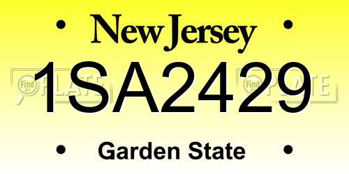 1SA2429 New Jersey License Plate