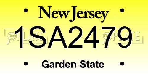 1SA2479 New Jersey License Plate