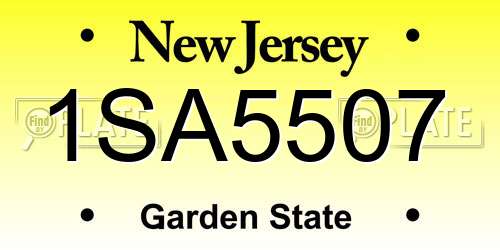 1SA5507 New Jersey License Plate