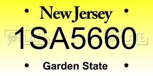 1SA5660 New Jersey License Plate