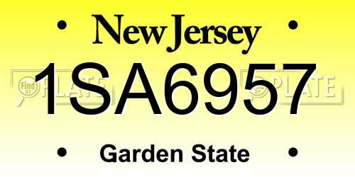 1SA6957 New Jersey License Plate