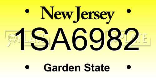 1SA6982 New Jersey License Plate