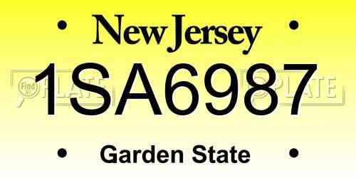 1SA6987 New Jersey License Plate