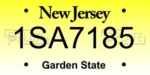 1SA7185 New Jersey License Plate