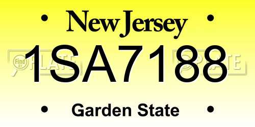 1SA7188 New Jersey License Plate