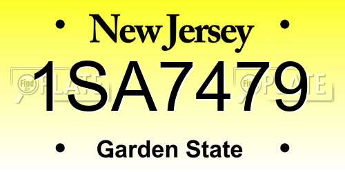 1SA7479 New Jersey License Plate
