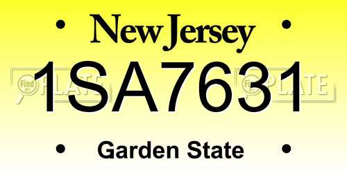 1SA7631 New Jersey License Plate