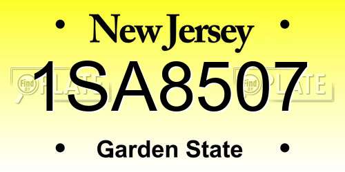 1SA8507 New Jersey License Plate