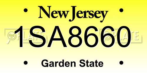 1SA8660 New Jersey License Plate