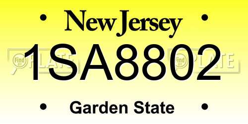 1SA8802 New Jersey License Plate