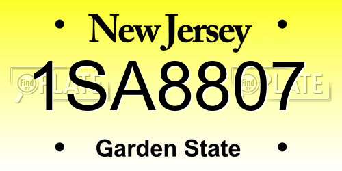 1SA8807 New Jersey License Plate