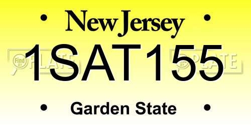 1SAT155 New Jersey License Plate