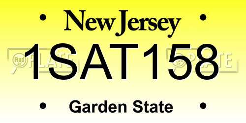 1SAT158 New Jersey License Plate