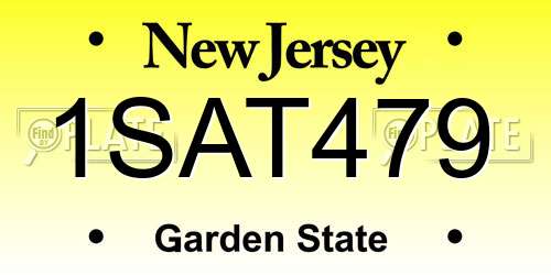 1SAT479 New Jersey License Plate