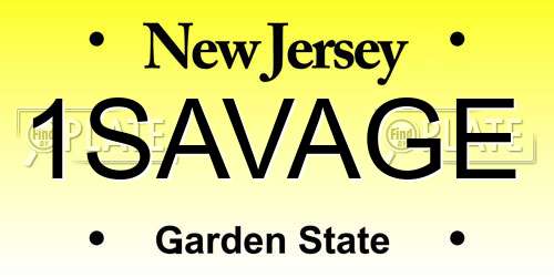 1SAVAGE New Jersey License Plate