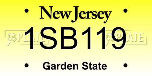 1SB119 New Jersey License Plate