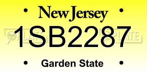 1SB2287 New Jersey License Plate