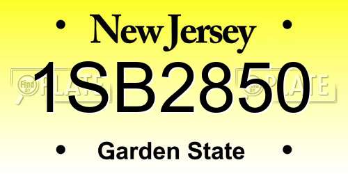 1SB2850 New Jersey License Plate