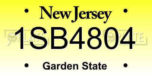 1SB4804 New Jersey License Plate